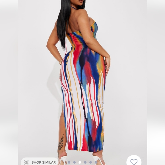 Fashion Nova Multi color halter maxi dress - Picture 2 of 3